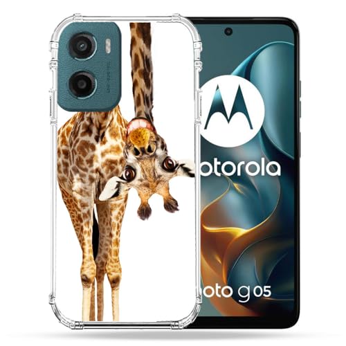 Coque Motorola G05 robuste anti-rayure solution antichoc girafe blanche