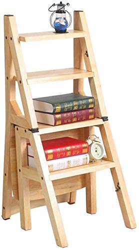 Taburete para pies y escalera de madera para vestidor y cocina