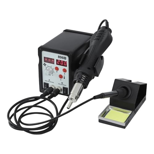 750W はんだ除去ステーション 温度調節可能 メモリ機能付き はんだ除去とはんだ付け用3つのエアノズル