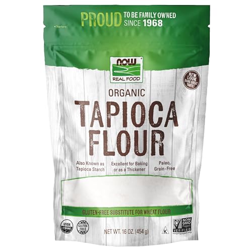 NOW Foods, Organic Tapioca Flour, Gluten-Free and Non-GMO Flour Replacement, 16-Ounce (Packaging May Vary)