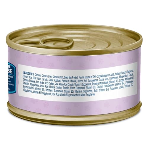 Image of Blue Buffalo Baby Blue Natural Kitten Wet Cat Food, Healthy Growth Formula with DHA, Chicken Recipe Multi-Pack, 3-oz Cans (24 Count)