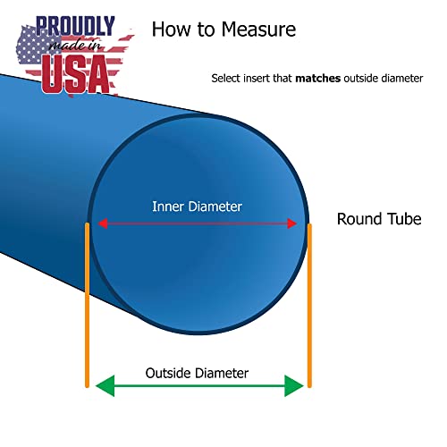 Image of Outwater Plastic 2 inch Dia. Round Insert End Caps for Tubing, Finishing Plug for Round Tubing Chair Glide, Floor Protector, Fits Multi Gauge Tubing, USA Made, 20 Pack