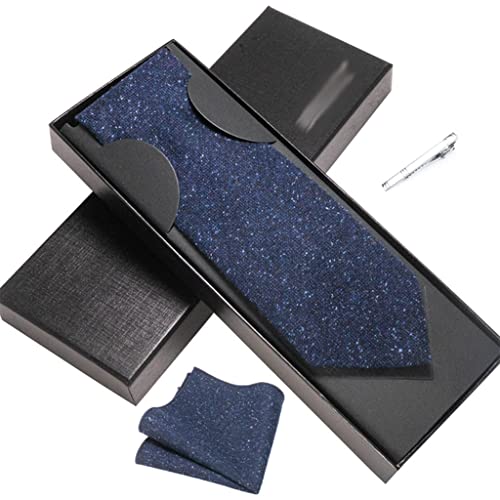 Set de corbata con clips y pañuelo para hombre