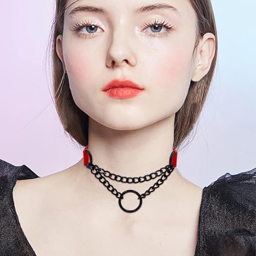 3PCS Collar and Leash Set for Women PU Leather Choker Necklace for Women Gothic Heart Chain Choker Necklace Punk Goth Accessories Body Chain Gothic Punk Grunge Emo Necklace for Cosplay4