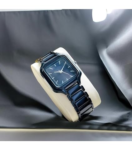 Image of SWADESI STUFF Newly Arrived Sqaure Dial Rose Gold Stainless Steel Strap Casual Elegant Watch for Women