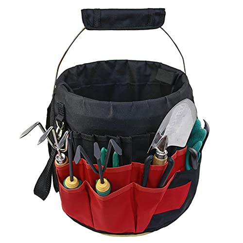 Gartengerät Eimertasche, Gartenwerkzeugtasche Oxford Stoff Gartentasche 42 Wiederverwendbare Gärtner Aufbewahrungstasche Wasserdicht, Verschleißfest, Für Den Garten Geeignet,Grün,17.9x11.8'' Cover