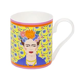 Gele Frida Kahlo-mok voor koffie, thee en warme dranken | Inspirerende vrouwen cadeaus voor haar, meisjes, feministen