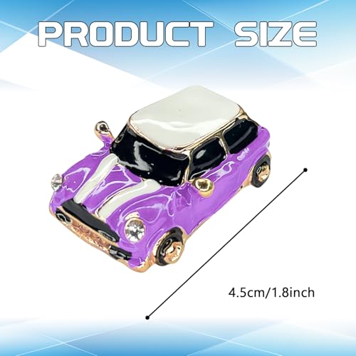 Image of beypovk for Mini Cooper Keychain, Creative 3D Car Model Rhinestone Key Fob Cover Keyring, Universal Cute Key Chain with Ring for Men Women, Car Accessories (Purple)