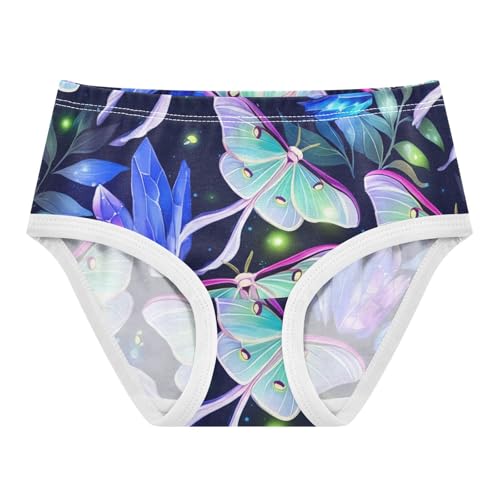 Girls Underwear Toddler 2t Cotton Panties Little Girl Bright Briefs Girls Undies Glowing Luna Moths Butterfly