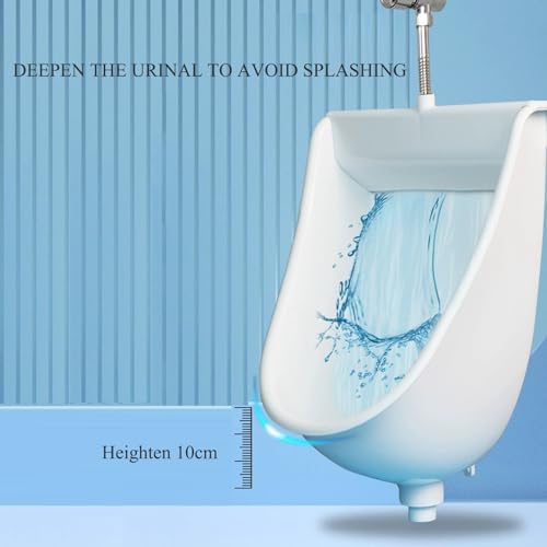 Urinal plástico simple para hombres, urinales temporales al aire libre para adultos y niños, color blanco, para baños públicos y privados, urinal masculino mural sin agua con válvula de descarga y manguera miniatura 6