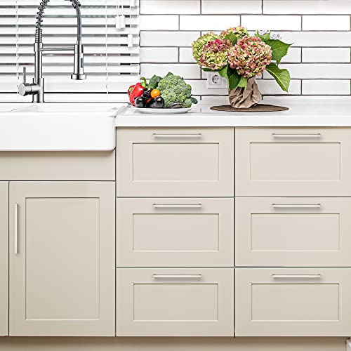 Image of Ravinte 20 Pack 10 Inch Kitchen Square Cabinet Handles Satin Nickel Pulls Brushed Nickel Kitchen Cabinet Hardware Handles for Cupboard Drawer Pulls