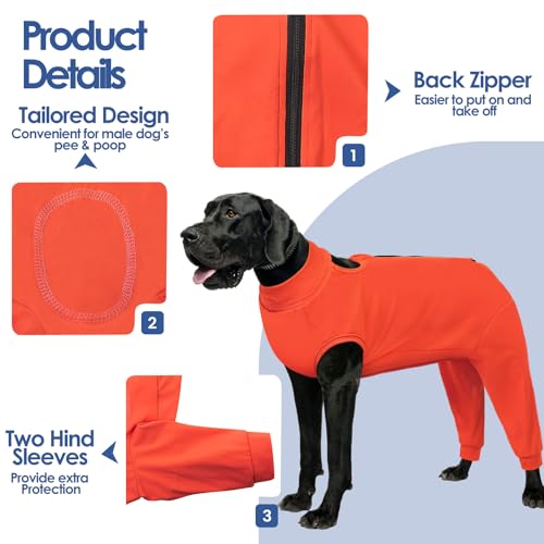 Image of AOFITEE Extra Large Dog Recovery Sleeve, Dog Recovery Suit for Hind Legs, Anti Licking Dog Hind Leg Sleeve for Female Male Dogs, Dog Wound Cover for Rear Leg and Abdomen, Dog Cone Alternative, XL