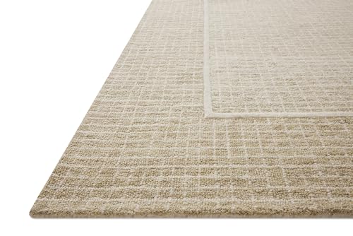 Image of Loloi Chris Loves Julia Briggs Wheat /Ivory 9'-3 inch x 13' Area Rug | BRG-01 Approx. 9x13 Yellow / Gold Living room Dining room Bedroom, Minimalist, Muted, Hand-Tufted, Area Rug