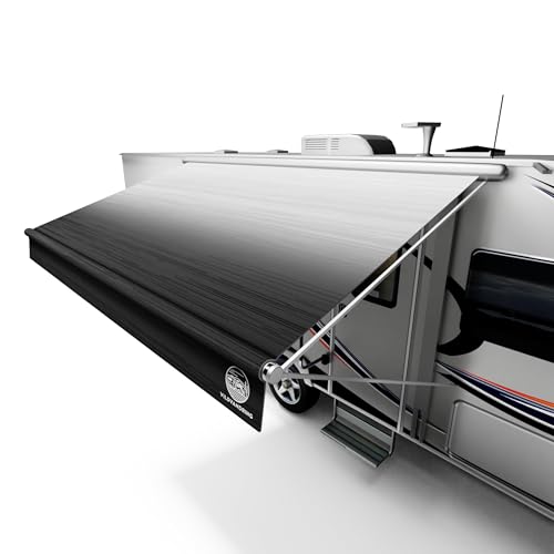 Heavy-Duty RV Awning Fabric Replacement 15ft – Camper Awning Fabric Replacement, 19.5oz Heat-Sealed Vinyl, UV & Weatherproof, Sunproof, Universal Outdoor Canopy for RVs, Campers, Trailers & More