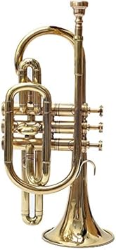 Bb Cornet Gold Finish Brass Body with Smooth Valves Mouthpiece and Hard Case for Beginners Students and Band Performers Rich Warm Tone