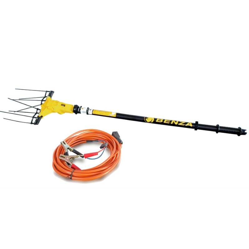BENZA Vareadora Eléctrica Profesional BO10 - Potencia de 500W, Dedos de Fibra de Carbono, Batería 12V, (Modelo Estándar y BO10L con Tubo de 3m Disponible) (con Tubo DE 3M - BO10L)