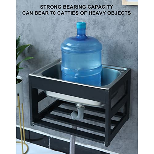 Rectangular Wall Mount Sink,Commercial Catering Sink Free Standing,W/Cold And Hot Water Pipe Faucet,W/ Storage Shelves,For Garage, Restaurant, Kitchen, Laundry Room, Bar, Cafe. ( Color : Pull Faucet , #TOP3