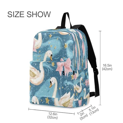 Dussdil Bows Cute Swans Stars (1) Kids Backpack Backpacks for Boys Girls Teen School Bookbag Laptop Bag Daypack Large Travel Sports Bags2
