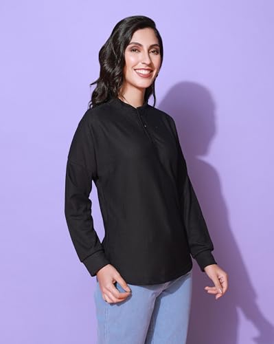 Image of Zilcon Womens Waffle (Cotton) Color Block Fashion Long Sleeve Crew Neck Spring Summer Winter Casual Loose T Shirts Tops