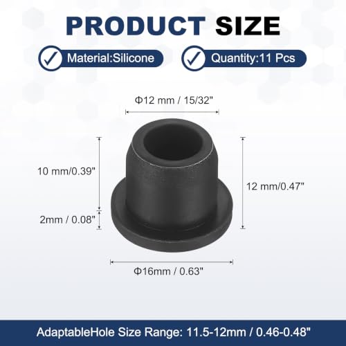 Image of MECCANIXITY 11pcs T-Shaped Silicone Plugs 12mm 15 /32 inch Dia Snap in Plug