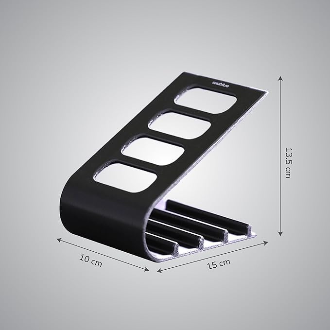 Image of SleekDock - Remote Holder Stand | Holds up to 4 Remotes | Ergonomic Slant Design | Desk & Living Room Organizer (Black) Pack Of 2