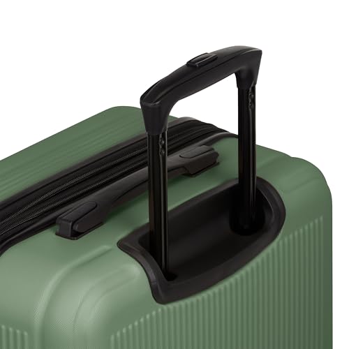 Bugatti Singapore 2-Piece ABS Hardside Luggage Set, Double Spinner Wheels, Expandable (Forest Green)3