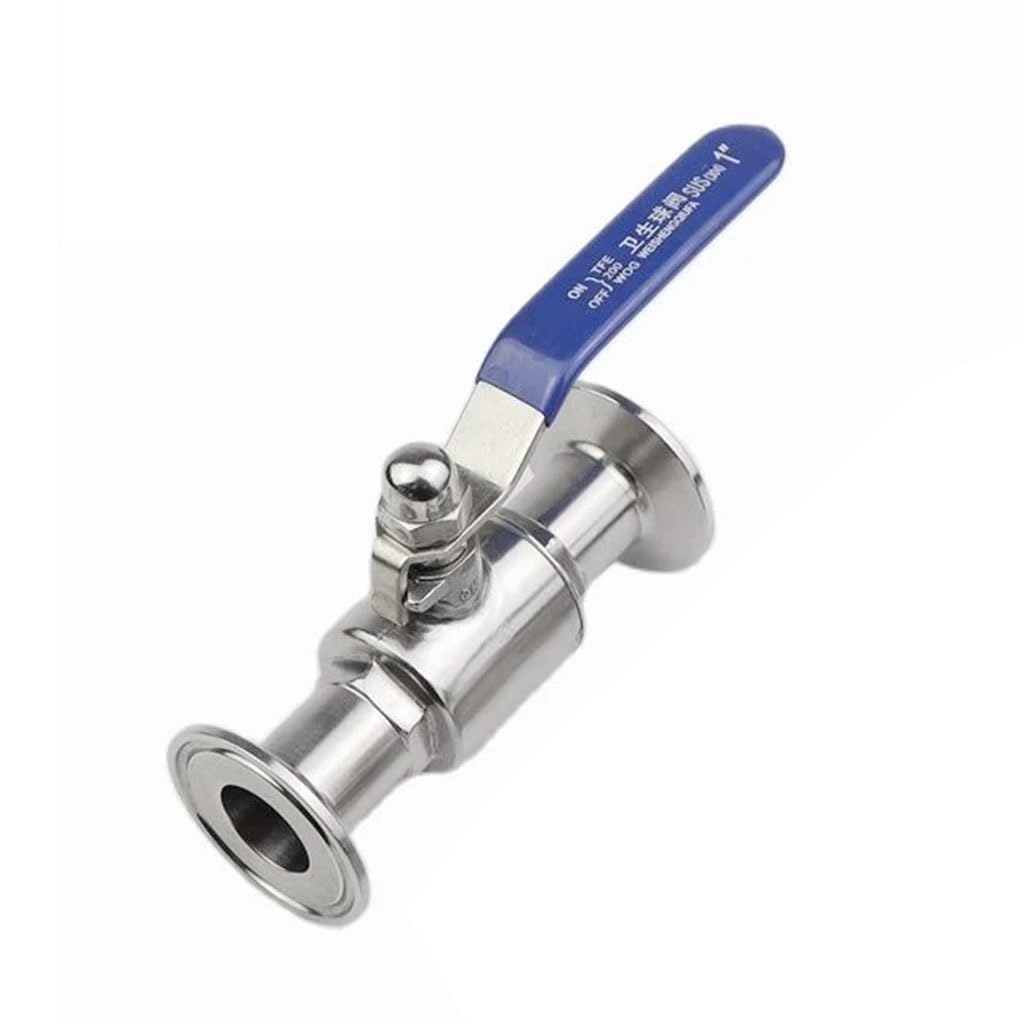 valvola a sfera, valvola a sfera in acciaio inox, 3/4 "1" 1-1/2 "2" Valvola a sfera sanitaria in acciaio inossidabile 304 Tri morsetto 50.5mm/64mm Tipo di ghiera for prodotto diario homebrew, 1 pz(38m