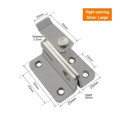 Perno de puerta de acero inoxidable L para proteger con estilo tu estudio, salón o dormitorio 6