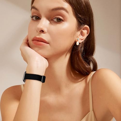 Image of Slim Braided Bands for Apple Watch Band 40mm 41mm 42mm 38mm 46mm 44mm 45mm 49mm Women,Stretchy Solo Loop Nylon Elastic Thin Narrow Skinny Strap for iWatch Ultra 3 SE 3 Series 11 10 9 8 7 6 5 4 3 2 1