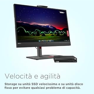 Lenovo - Mini PC Desktop ThinkCentre Neo 50q Gen 4, Pc Fisso Ufficio con Windows 11 Pro, Intel Core i5-13420H - Computer Compatto con RAM 8GB DDR4, 512GB SSD NVMe, Wi-Fi 6, Bluetooth 5.1, USB-C e HDMI