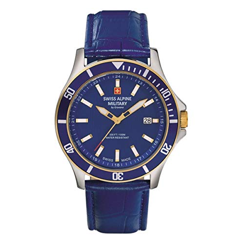 Swiss Alpine Military 7022.1 - Orologio Analogico Al Quarzo, Da Uomo, In Pelle