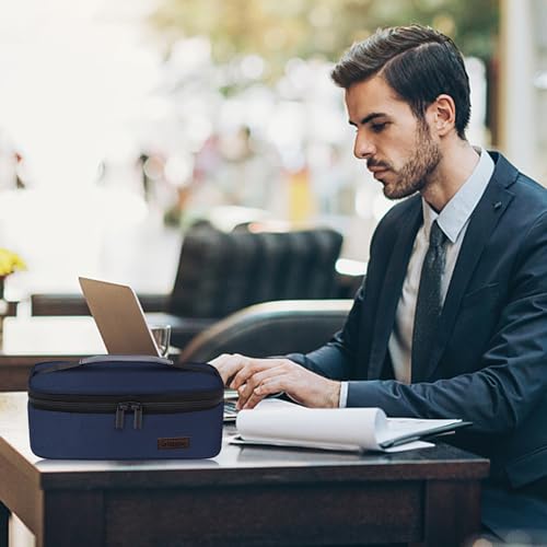 Gloppie Mini Lunchbox Small Lunch Bag for Men Women Insulated Lunch Box Thermal Lunch Boxes Adult Portable Cooler Bags Reusable Snack Bag Blue