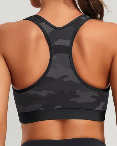 Image of Holipick Women's Sports Bra Bikini Tops Racerback Swim Top Scoop Neck Bathing Suits Top Modest Padded Crop Tops Swimsuit Only