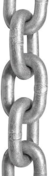 1/4" x 100 Ft Grade 30 Proof Coil Chain Hot Dip Galvanized Steel Utility Chain for Towing, Farm, Marine, Trailer, Barrier, Logging & General Purpose Use