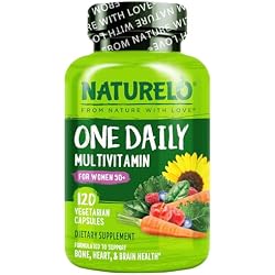 NATURELO One Daily Multivitamin for Women 50+ (Iron Free) - Menopause Support for Women Over 50 - Whole Food Supplement - Non-GMO - No Soy - 120 Capsules - 4 Month Supply