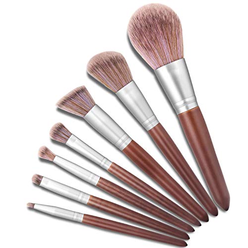 Makeup Brushes Set with Walnut Wooden Handle, Professional Makeup Brush Tool with Super Dense Synthetic Fiber Powder Brush, Eyeshadow Foundation Blush Brushes