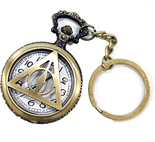 Image of AUGEN Pocket Watch Metal Keychain Illuminati Eye Retro Vintage for Gifting With Key Ring Anti-Rust (Pack Of 1)