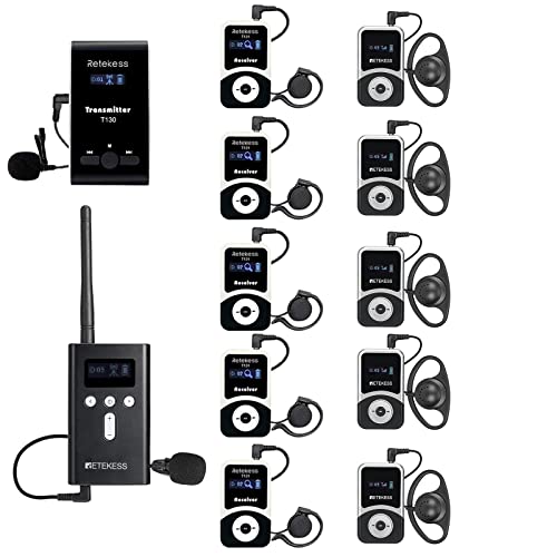 Retekess T130S Upgrade Sistema Tour Guide Inalámbrico, 1 Transmisor 5 Receptores con 1 Transmisor T130 y 5 Receptores T131 miniatura 1