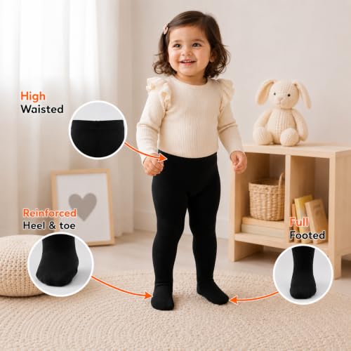 Image of Supersox Cotton Tights for Babies | Combed Cotton, Breathable, Moisture Absorbent & Anti Odour | Soft, Stretchable Full-Length Baby Tights for All-Day Comfort | Pack of 1