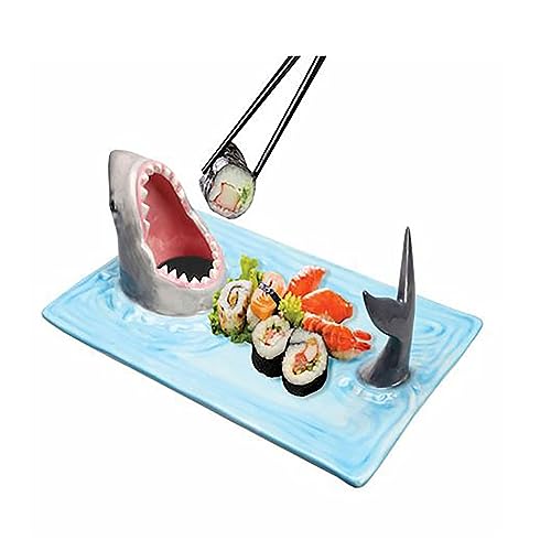 サメの形の寿司皿 刺身皿 セラミック寿司皿 サメ皿 醤油入れ 刺身 装飾 家庭用 キッチン レストラン ギフト 刺身皿 おしゃれ 容器 和食器 飲食店 業務用
