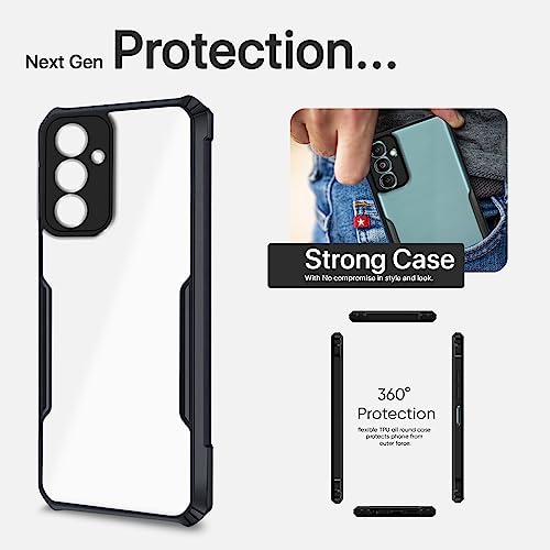 Image of Pikkme Samsung Galaxy M14 5G Back Cover | Crystal Clear Transparent Back | Ultra Hyrbid | Full Camera Protection | Raised Edge | Bumper Back Case (Thermoplastic Polyurethane, Black)