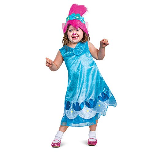 Déguisement Poppy adaptatif enfant 3T-4T robe Trolls rose inclusive