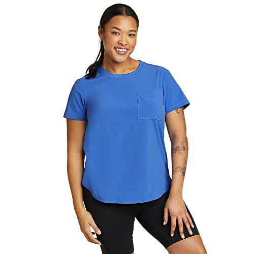 T-shirt manches courtes femme bleu taille M anti plis pour le quotidien