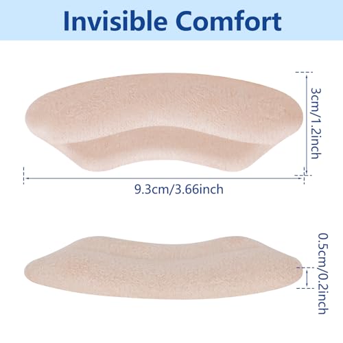 Heel Grips Liner Cushion Inserts for Loose Shoes Men Women, Soft, Suitable, Comfortable, Heel Pads Protectors for Heel Slipping, Heel Pain, Blister, Friction, Anti-Slip Shoe Filler, 4 Pairs, Black