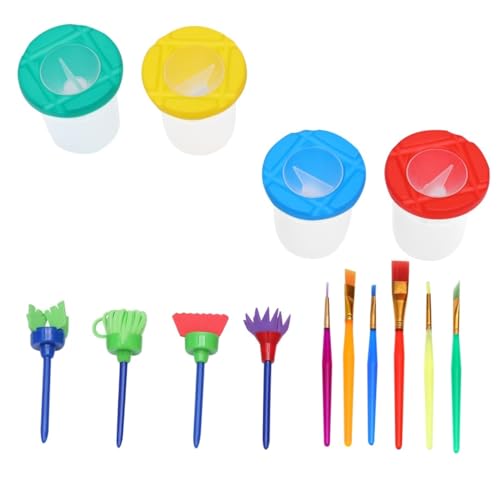 Kisangel Pintar con Cubo Resistente para Lavado Pinceles y Esponjas Coloridas para y Manualidades Infantiles