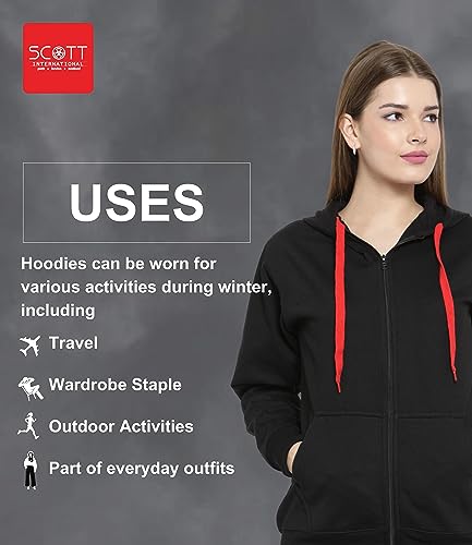 Image of Scott International Men's Solid Cotton Hoodies for Men, Trendy and Comfortable Sweatshirts for Men, Stylish Winter Wear with Hood and Pockets, Fashionable Hooded Sweatshirts