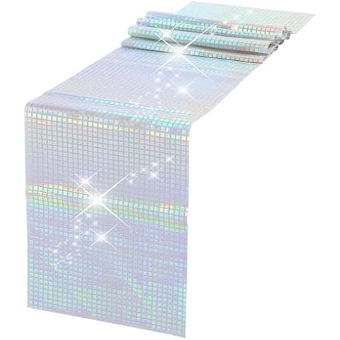 Glitter Disco Party Table Runner Decorations Cover