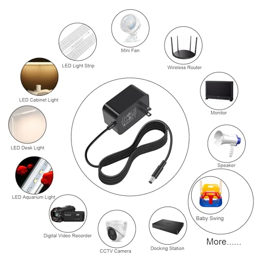 Image of 12V 3A Power Adapter with Dimmer Switch,12Volt 3Amp Power Supply-UL Listed | AC 100-240V to DC 12V 36W Low Voltage Transformers,Power Converter with 5.5mmx2.1mm DC Output Jack for LED Light LCD