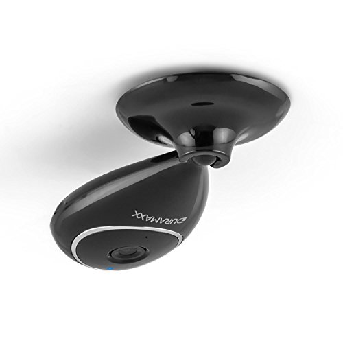 DURAMAXX Eyeview - IP Kamera, Babykamera, Überwachungs-Kamera, WLAN, Android, iOS, HD-Qualität (1280x720), 1,3 Mpx, MicroSD-Slot bis 32GB, Infrarot, Bewegungssensor, 110° Sicht, schwarz