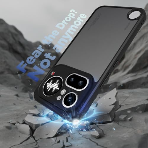 Image of RIGGEAR Shockproof Sleek Hybrid Armor Back Cover Case for Nothing Phone 4a Pro 5G (Smoke Black Matte PC + Black TPU Bumper)